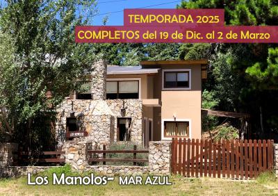 Casa en alquiler en Mar Azul. 4 ambientes, 2 baños y capacidad de 4 a 8 personas. 